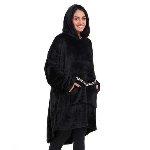 Snuggs Blanket Hoodie Black عربية فول
